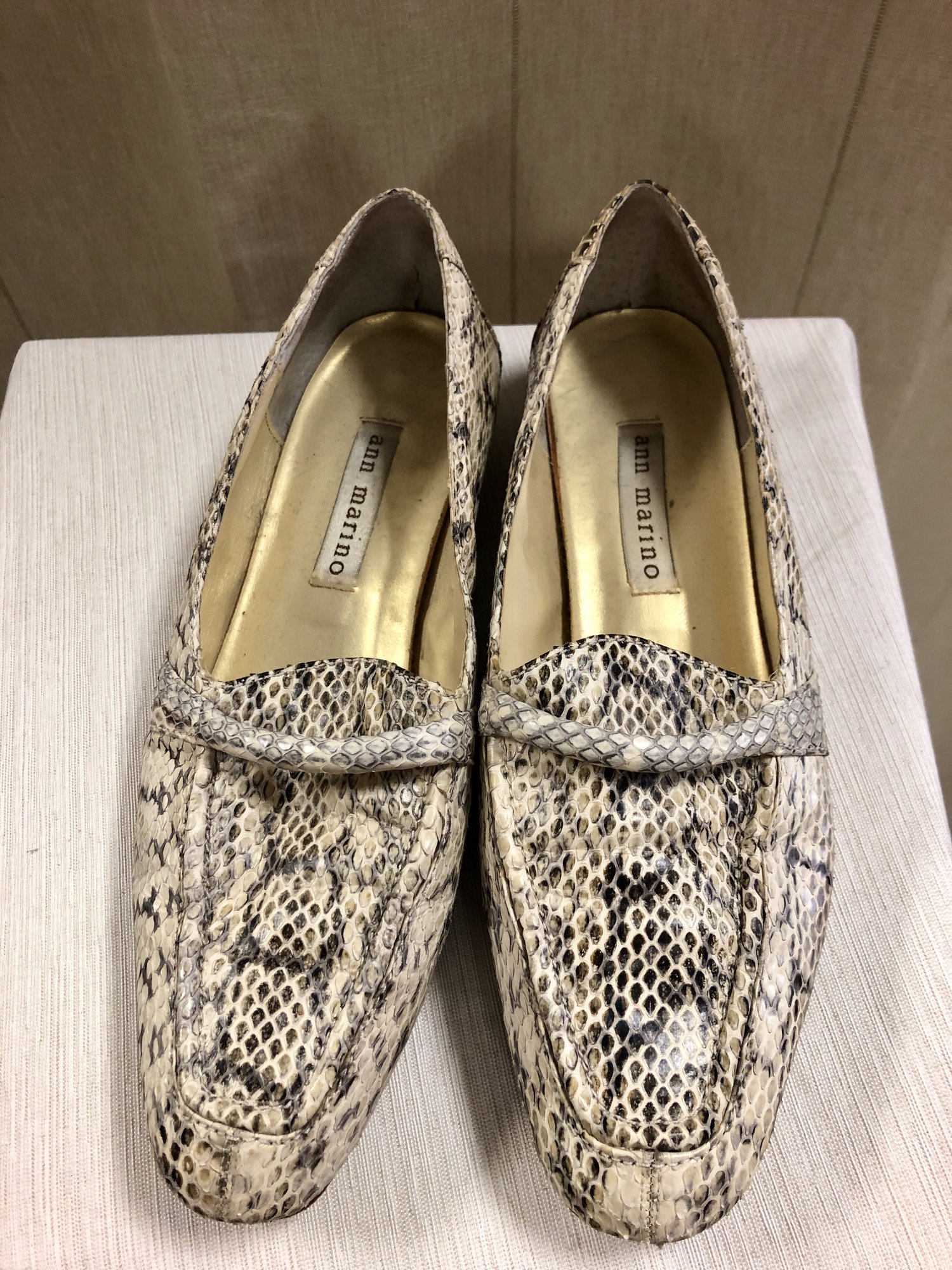 ANN MARINO Snakeskin Flats - Stitched Up